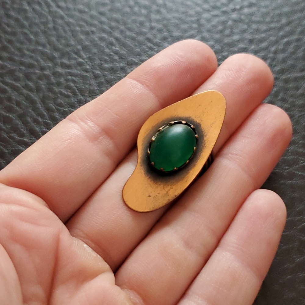 Vtg Adjustable Copper Ring - image 2